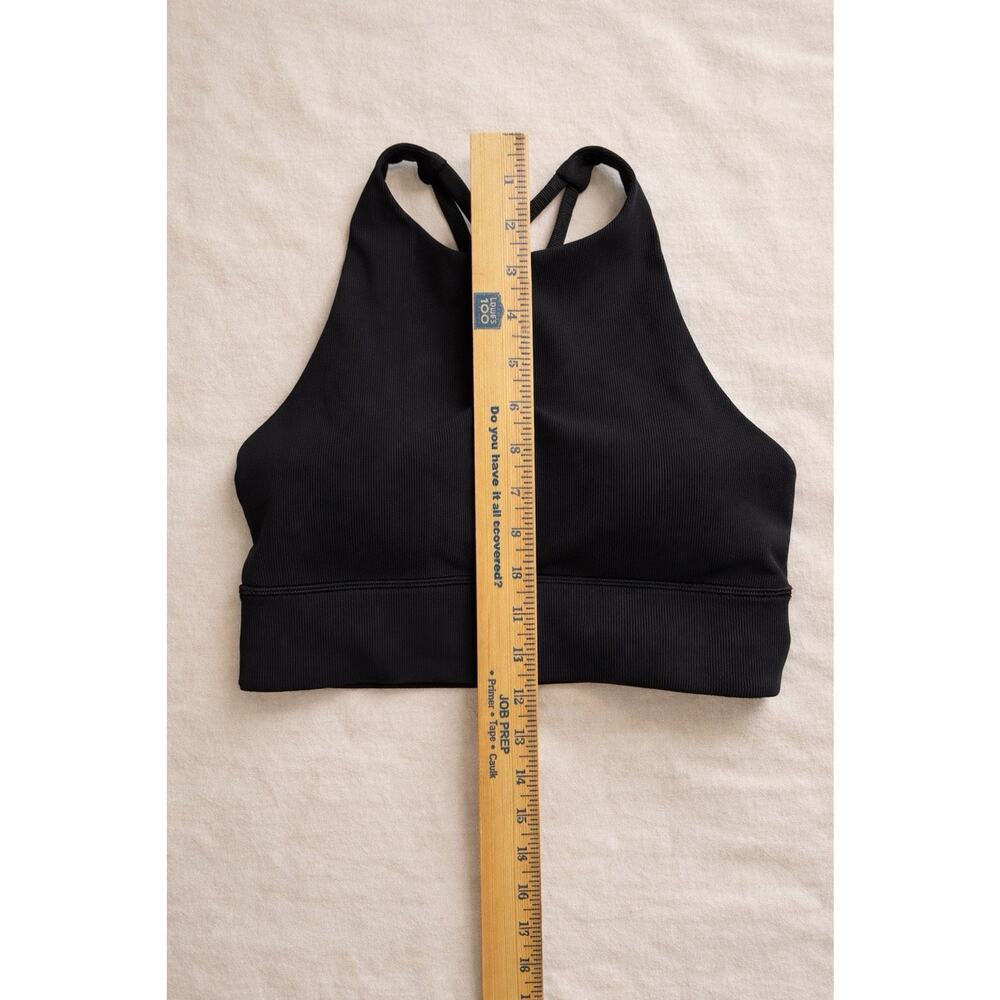 Lululemon Black Ribbed Sports Bra Criss Cross Back Medium Support Size S - Picture 4 of 4